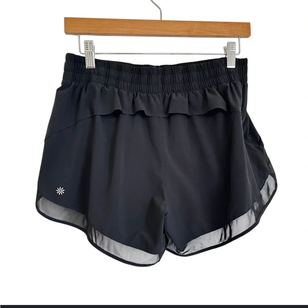 Athleta Mesh Racer Run 2.5” short, black, medium - Picture 2 of 13